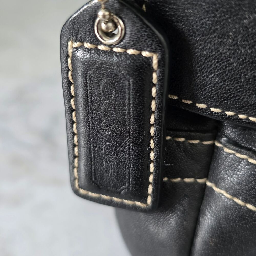 Vintage Coach Soho 9247 Black Leather Y2K Shoulder Bag Cool Girl Downtown - Picture 8 of 15